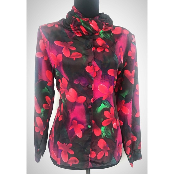 Vintage High Notes New York Floral Blouse - Picture 4 of 5